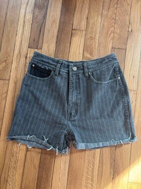 Sergio Valente Black Pinstripe Denim Shorts